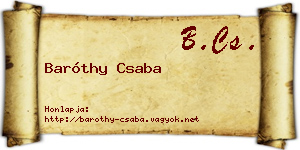 Baróthy Csaba névjegykártya