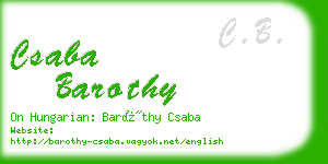 csaba barothy business card